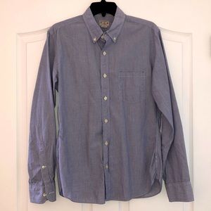 J. Crew Light Blue with Tight White Pinstripe Pattern Medium Button Down